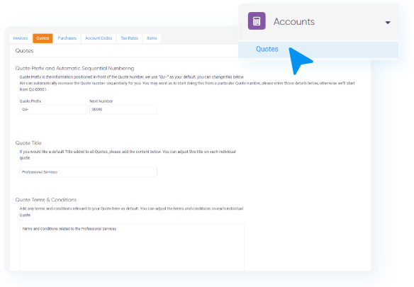 Accounts Quotes Help Screen 02
