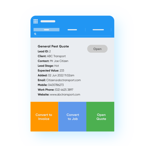 Simplified ScreensB Convert to Invoice General Pest